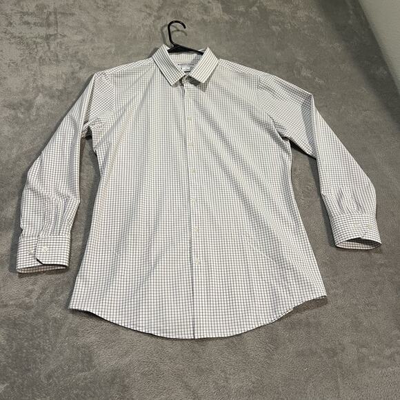 Mizzen Main Shirt Mens XL Trim Fit Performance Stretch Button Down Check Plaid - Picture 1 of 10